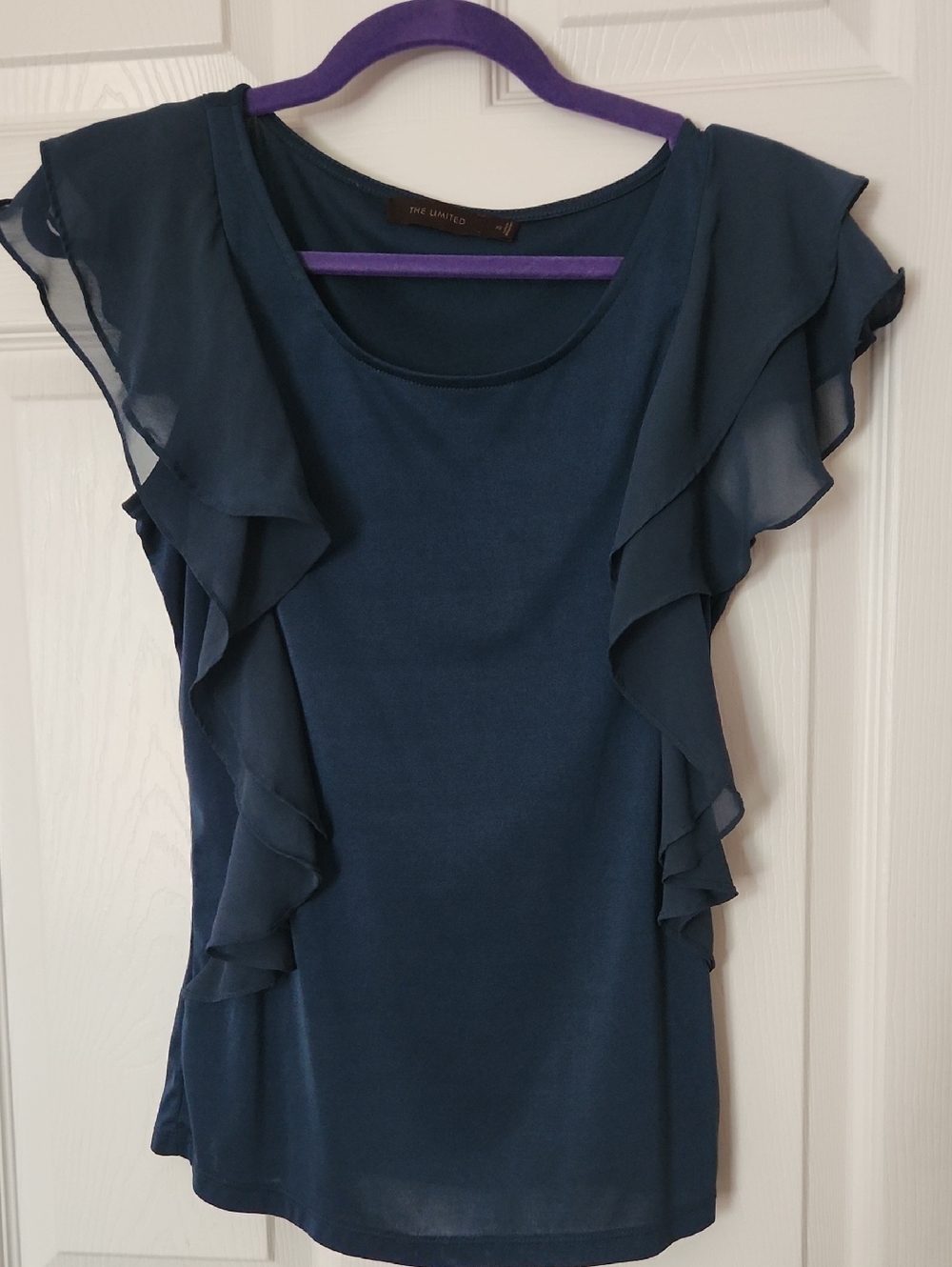 The Limited Teal Layered Ruffle Blouse